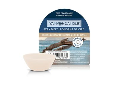 Yankee Candle Amber &amp; Sandalwood vonný vosk do aromalampy 22g / doba horenia až: 8 h