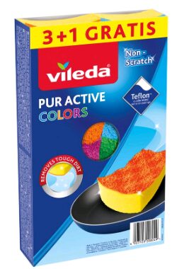 Vileda Pur Active Colors Hubičky na riad / 4 ks