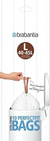 Brabantia PerfectFit Type L Vrecká do odpadkového koša 40-45 L / zaťahovacie / 10 sáčkov