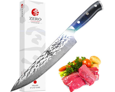 KozyGear KG 18054 Premier Kuchársky nôž čierna / dĺžka čepele 20 cm / 67 vrstvová oceľ