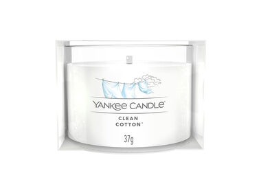 Yankee Candle Clean Cotton 37g - Plnená votívna sviečka v skle / doba horenia: až 10h