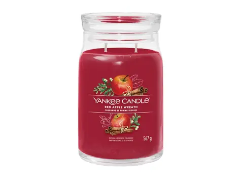 Yankee Candle Signature Red Apple Wreath 567g - sviečka veľká 2 knôty / doba horenia: až 90h