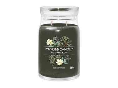 Yankee Candle Signature Silver Sage &amp; Pine 567g - sviečka veľká 2 knôty / doba horenia: až 90h