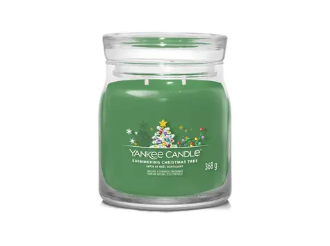 Yankee Candle Signature Shimmering Christmas Tree 368g - sviečka stredná 2 knôty / doba horenia: až 50h