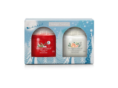 Yankee Candle Sada 2 stredných sviečok Signature - 2 knôty / Christmas Eve / White Spruce &amp; Grapefruit