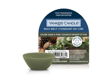 Yankee Candle Silver Sage &amp; Pine vonný vosk do aromalampy 22g / doba horenia až: 8 h