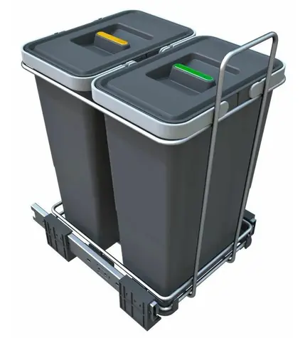 Elletipi ECOFIL 8+8 L Výsuvný vstavaný odpadkový kôš s rámom 