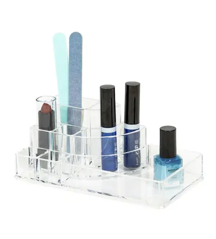 Compactor Organizer na kozmetiku a Make- UP - 8 priehradok číry plast