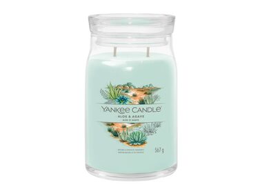 Yankee Candle Aloe &amp; Agave Signature veľký pohár 567g / doba horenia až: 90h