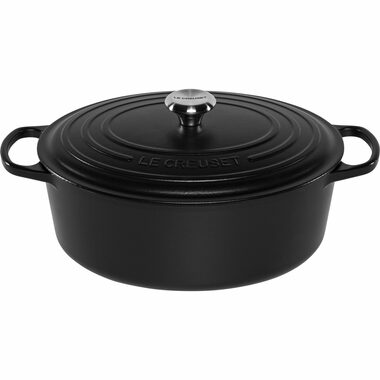 Le Creuset Signature Oválny hrniec s pokrievkou 33 cm čierna