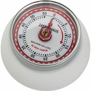 Zassenhaus 72242 Speed Retro Kuchynská magnetická minútka biela / priemer 7 cm