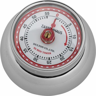 Zassenhaus 72303 Speed Retro Kuchynská magnetická minútka strieborná / priemer 7 cm