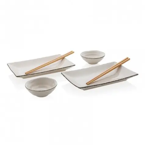 Ukiyo Jedálenský set na sushi pre dvoch biela / 2ks 