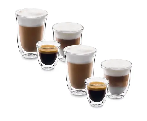 DeLonghi Sada pohárov 6ks / 2 x 90 ml / 2 x 270 ml / 2 x 330 ml