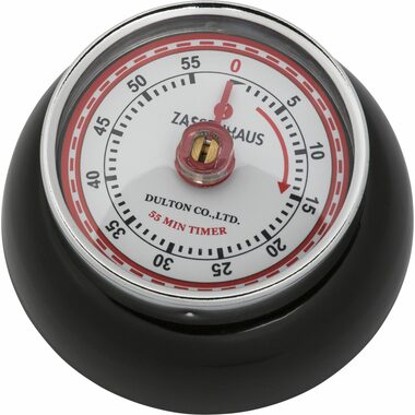 Rozbalené - Zassenhaus 72310 Speed Retro Kuchynská magnetická minútka čierna / priemer 7 cm / rozbalené
