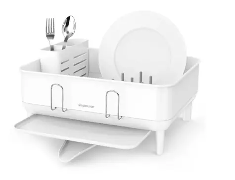 Simplehuman Compact Odkvapkávač na riad biela / rám z bielej ocele / plast FPP
