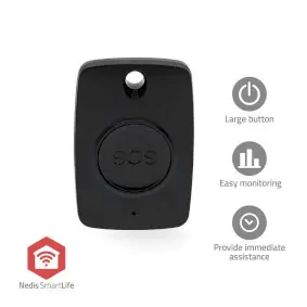 Nedis Inteligentné núdzové tlačidlo čierna / Zigbee 3.0 / Typ batérie: CR2450 