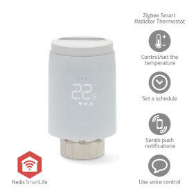 Nedis Riadenie Radiátorov SmartLife / Zigbee 3.0 / Napájanie z batérie / LED / Android & iOS