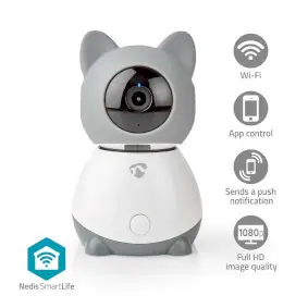 Nedis SmartLife Vnútorná kamera / Wi-Fi / Full HD 1080p / Náklon / Cloudové Úložisko (voliteľne) / microSD 