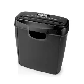 Nedis Skartovačka čierna / Pásový strih / 6x stránok A4 / 10 l / 190 W 
