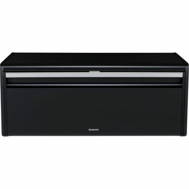 Rozbalené - Brabantia Fall Front Chlebník 18L čierna / nerez oceľ / 18.7 x 46.5 x 25.0 cm / rozbalené