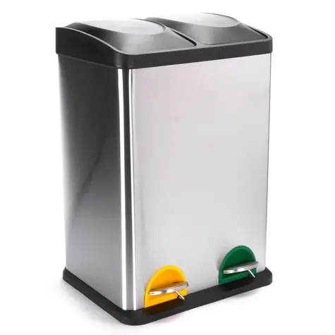 MSV TRI SELECTIF pedálový kôš na triedený odpad 2 x 20 L kartáčovaná nerez oceľ