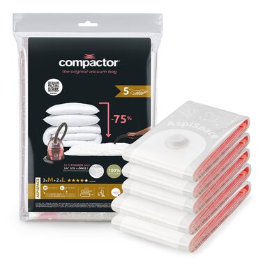 Compactor Bag Aspispace 3x M 70 litrov + 2x L 120 litrov / Sada vákuových úložných vriec 