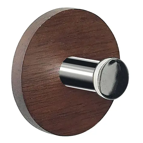 Spirella PUNT-Round drevený háčik na uteráky orech / samolepiaci / priemer 50 mm