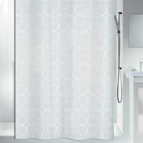Spirella FILIGRAN sprchový záves abstraktný motív šedý / 180 x 200 cm / polyester