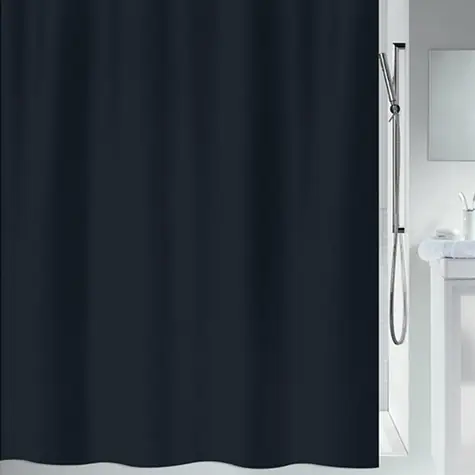 Spirella Primo sprchový záves 180 x 180 cm čierny/polyester