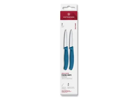 VICTORINOX Swiss Classic Kuchynský nôž 8 cm set 2 ks modrá / špicaté rovné ostrie