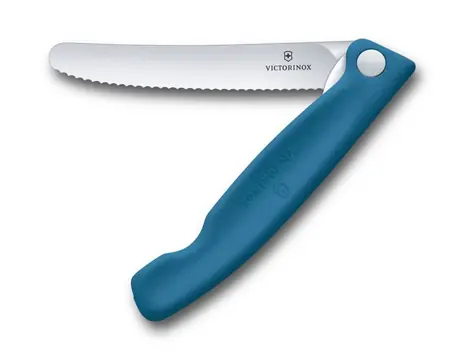 VICTORINOX Swiss Classic Piknikový skladací nôž 11 cm modrá / vrúbkované ostrie