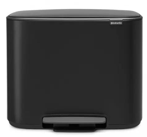 Rozbalené - Brabantia Bo Pedálový odpadkový kôš na triedený odpad 3 x 11 L čierna / 54 x 44 x 36.3 cm / rozbalené