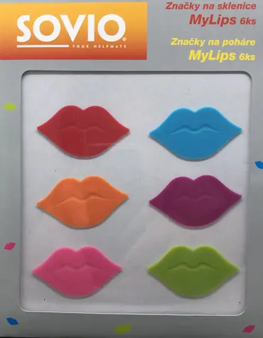 SOVIO SVML6 Značky na poháre MyLips 6ks