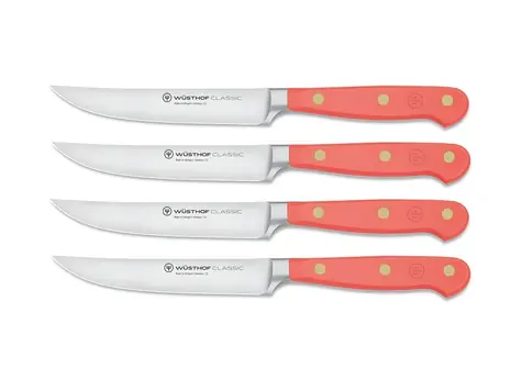 Wüsthof Sada 4 nožov na steaky Classic Colour 12 cm Coral Peach / rovné ostrie 