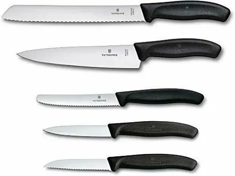 VICTORINOX Swiss Classic sada 5 ks nožov čierna / 5x nôž / nerez oceľ