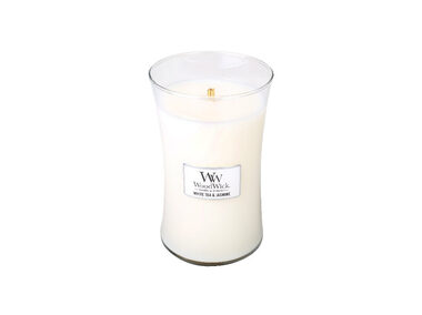 WoodWick White Tea &amp; Jasmine 609.5g - váza veľká / doba horenia: až 120 h