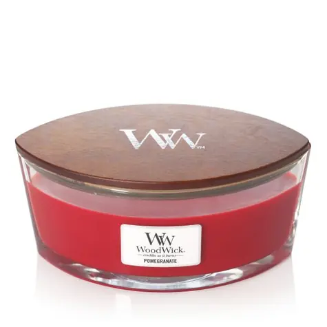 Woodwick Pomegranate Elipsa 453.6g - sviečka loď / doba horenia: až 40 h
