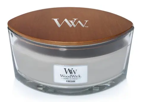 WoodWick Fireside Elipsa 453.6g - sviečka loď / doba horenia: až 40 h