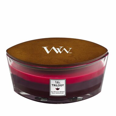 Woodwick Trilogy Sun-Ripened Berries Elipsa 453.6g - sviečka loď / doba horenia: až 40 h