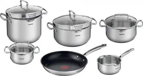 Tefal Duetto+ G732SA55 sada nerezového riadu 10 ks / 4x hrniec / 4x pokrievka / 1x rajnica / 1x panvica