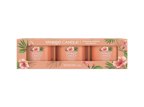 Yankee Candle Tropical Breeze - Sada sviečok v skle 3x 37g / doba horenia: až 3x 10 h