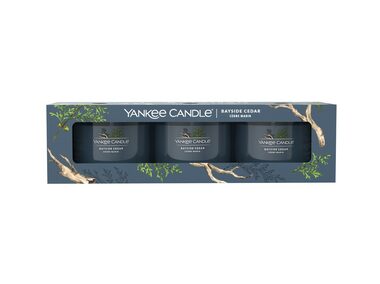 Yankee Candle Bayside Cedar - Sada sviečok v skle 3x 37g / doba horenia: až 3x 10 h