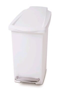 Simplehuman Pedálový odpadkový kôš - 10 l / úzky / biely plast