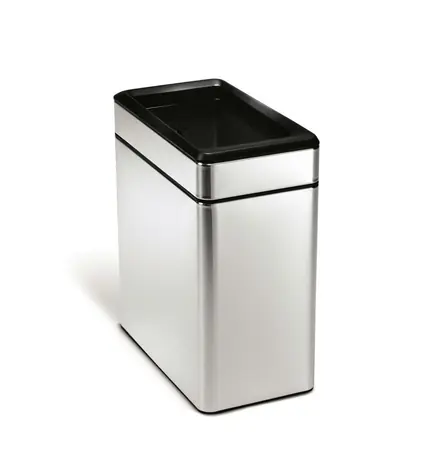 Simplehuman Odpadkový kôš - 10 l / hranatý / otvorený / matná oceľ