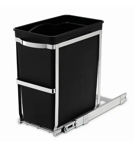 Simplehuman Vstavaný odpadkový kôš – 30 l/ výsuvný/ lesklá oceľ/ plastové vedro