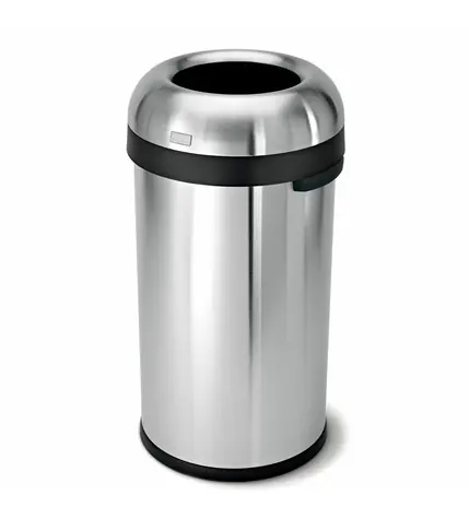 Simplehuman Odpadkový kôš do komerčných priestorov - 60 l / okrúhly / otvorený / matná nerez oceľ