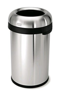Simplehuman Odpadkový kôš do komerčných priestorov - 80 l / okrúhly / otvorený / matná nerez oceľ