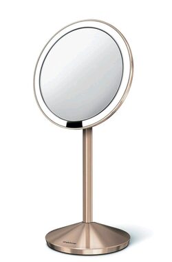 Simplehuman Kozmetické zrkadlo - Sensor Tru-lux LED osvetlenie / 10x zväčšenie / AKU ROSE GOLD