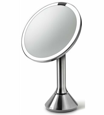 Simplehuman Kozmetické zrkadlo Sensor Touch / DUAL LED osvetlenie / 5x / dobíjacia / matná nerez